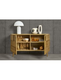 MOBILI 2G - Credenza madia 2 porte legno rovere 140X52X81 vista frontale