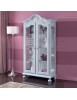 MOBILI 2G - VETRINA 2 PORTE IN LEGNO SHABBY AZZURRO L.103 P.45 H.197