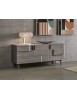 MOBILI 2G - Credenza madia 3 porte legno rovere grigio 180X53X81 VISTA FRONTALE