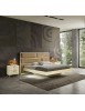 MOBILI 2G - Letto matrimoniale imbottito tessuto legno rovere 205X205X120 VISTA FRONTALE
