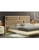 MOBILI 2G - Letto matrimoniale imbottito tessuto legno rovere 205X205X120 VISTA FRONTALE