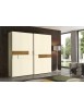 MOBILI 2G - Armadio 2 ante scorrevoli legno rovere burro patinato nocciola 265x63x247 vista frontale