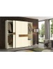 MOBILI 2G - Armadio 2 ante scorrevoli legno rovere burro patinato nocciola 265x63x247 vista frontale
