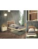 MOBILI 2G - Letto singolo imbottito tessuto legno rovere 120X205X110