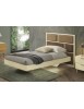 MOBILI 2G - Letto singolo imbottito tessuto legno rovere 120X205X110