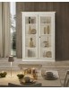 MOBILI 2G - Vetrina classica 2 porte legno bianco invecchiato 145X50X215 VISTA FRONTALE