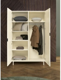 MOBILI 2G - Armadio 2 porte legno rovere burro patinato nocciola 141x63x220 vista frontale