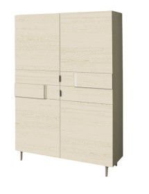 MOBILI 2G - Armadio 2 porte legno rovere burro patinato nocciola 141x63x220 vista frontale