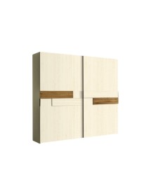 MOBILI 2G - Armadio 2 ante scorrevoli legno rovere burro patinato nocciola 265x63x247 vista frontale