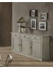 MOBILI 2G - Credenza madia classica 3 porte legno cenere 182X50X99 vista frontale