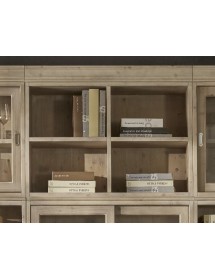 MOBILI 2G - Parete attrezzata porta tv contemporanea legno abete 285x46x255 VISTA FRONTALE
