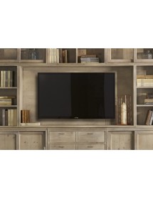MOBILI 2G - Parete attrezzata porta tv contemporanea legno abete 285x46x255 VISTA FRONTALE