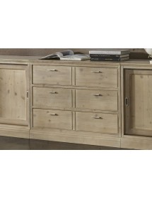MOBILI 2G - Parete attrezzata porta tv contemporanea legno abete 285x46x255 VISTA FRONTALE
