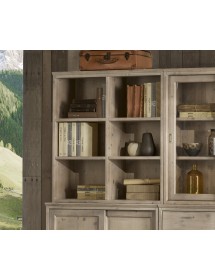 MOBILI 2G - libreria parete attrezzata contemporanea legno abete 285x46x255 vista frontale
