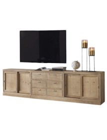 MOBILI 2G - Porta tv contemporaneo in legno abete 285x46x77 vista frontale
