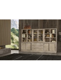 MOBILI 2G - libreria parete attrezzata contemporanea legno abete 285x46x181 vista frontale
