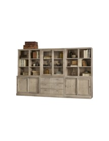 MOBILI 2G - libreria parete attrezzata contemporanea legno abete 285x46x181 vista frontale
