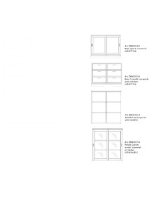 libreria parete attrezzata contemporanea legno abete 285x46x181