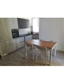TAVOLO MODERNO ROVERE ALLUNGABILE GAMBE BIANCHE 110X70x78 (835)