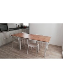 TAVOLO MODERNO ROVERE ALLUNGABILE GAMBE BIANCHE 110X70x78 (835)