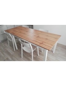 TAVOLO MODERNO ROVERE ALLUNGABILE GAMBE BIANCHE 110X70x78 (835)