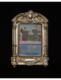 portafoto in foglia argento rettangolare - Misure: l.43 x h.62 x p.2