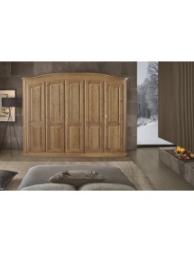 MOBILI 2G - Armadio classico 5 porte sagomato legno abete 281x63x218 vista frontale