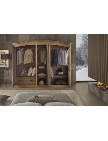 MOBILI 2G - Armadio classico 5 porte sagomato legno abete 281x63x218 vista frontale