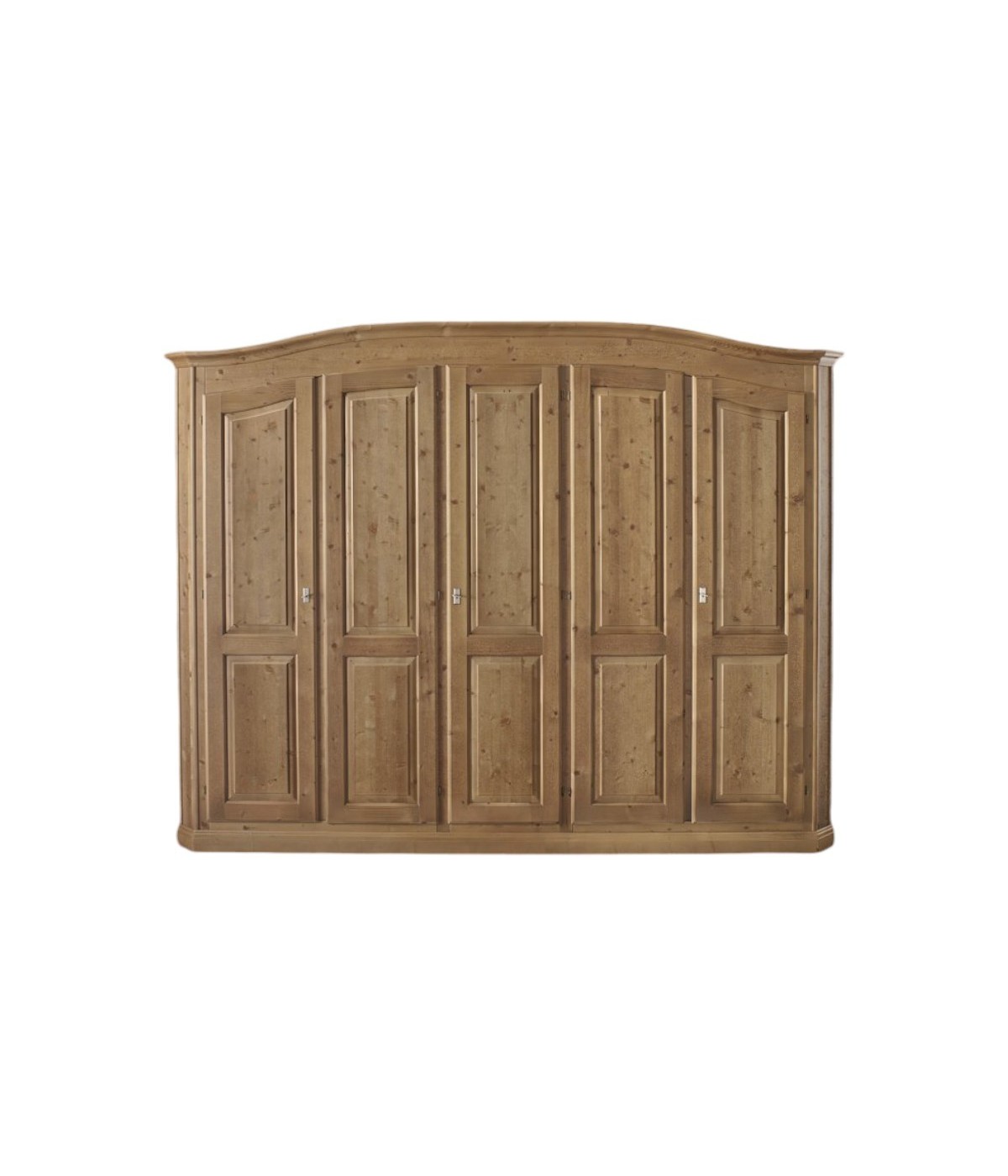 MOBILI 2G - Armadio classico 5 porte sagomato legno abete 281x63x218 vista frontale