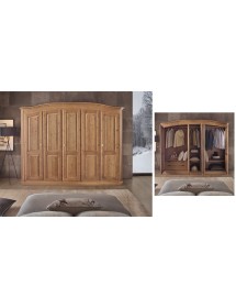 Armadio classico 5 porte sagomato legno abete 281x63x218