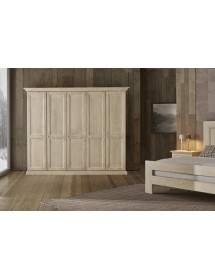 MOBILI 2G - Armadio classico 5 porte cappello dritto legno abete 264x67x218 vista frontale