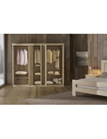 MOBILI 2G - Armadio classico 5 porte cappello dritto legno abete 264x67x218 vista frontale