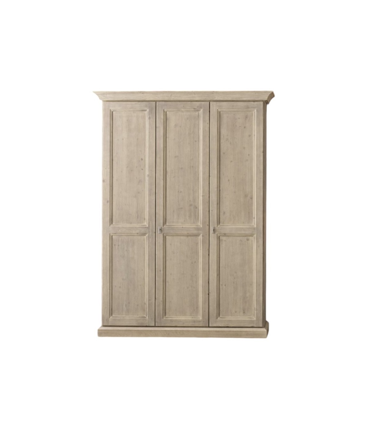 MOBILI 2G - Armadio classico 3 porte cappello dritto legno abete 165x67x218 vista frontale
