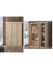 MOBILI 2G - Armadio classico 3 porte cappello dritto legno abete 165x67x218 vista frontale