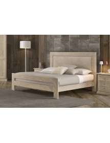 Letto matrimoniale imbottito tessuto legno abete 185X208X130