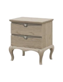 MOBILI 2G - COMODINO 2 CASSETTI MODERNO IN LEGNO FRASSINO GRIGIO 54x39x60 vista frontale