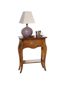 MOBILI 2G - COMODINO CLASSICO IN LEGNO 1 CASSETTO 1 RIPIANO TINTA NOCE  L.54 P.36 H.69