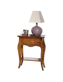 MOBILI 2G - COMODINO CLASSICO IN LEGNO 1 CASSETTO 1 RIPIANO TINTA NOCE  L.54 P.36 H.69