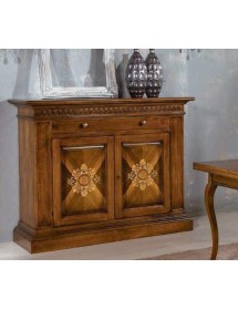 MADIA CREDENZA IN LEGNO 2 PORTE BASSANO INTARSIATA L.151 P.54 H.122