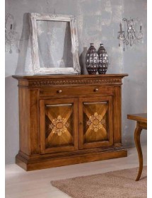 MADIA CREDENZA IN LEGNO 2 PORTE BASSANO INTARSIATA L.151 P.54 H.122