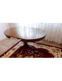 Tavolo rotondo allungabile in legno noce Bassano arte povera 120x120 cm