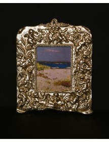 portafoto in foglia argento rettangolare - Misure: l.22 x h.28 x p.2
