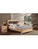 MOBILI 2G - Letto matrimoniale imbottito tessuto legno abete 185X208X124 vista frontale