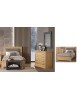 MOBILI 2G - Letto singolo imbottito tessuto legno abete 110X208X124 vista frontale