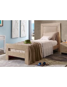 MOBILI 2G - Letto singolo imbottito tessuto legno abete 112X208X130 vista frontale