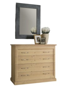 MOBILI 2G - Camera da letto completa in legno di abete massello vista frontale