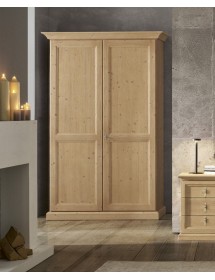 MOBILI 2G - Armadio classico 2 porte cappello dritto legno abete 140x67x218 vista frontale