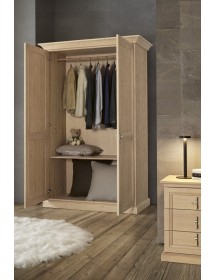 MOBILI 2G - Armadio classico 2 porte cappello dritto legno abete 140x67x218 vista frontale
