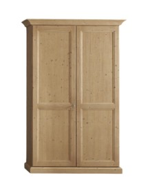 MOBILI 2G - Armadio classico 2 porte cappello dritto legno abete 140x67x218 vista frontale