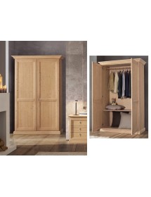 MOBILI 2G - Armadio classico 2 porte cappello dritto legno abete 140x67x218 vista frontale
